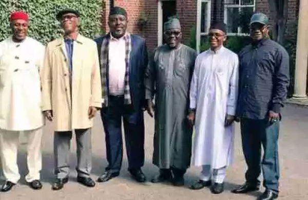 Yusuf Buhari Pictured With APC Governors After Meeting With The President In London